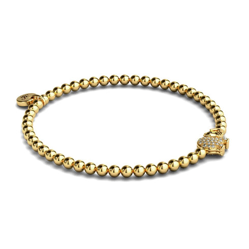Sanctuary | 18k Gold | Crystal Elephant Charm Bracelet